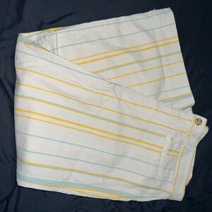 Madewell Cream and Yellow Striped Pants